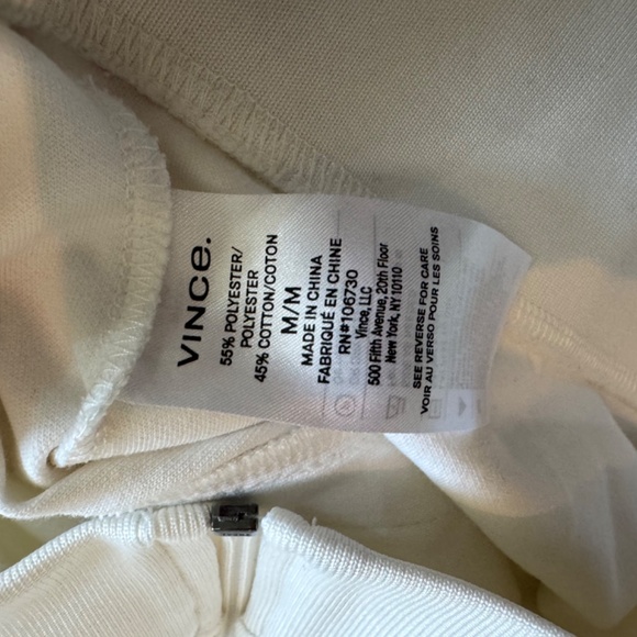 Vince Men's Leche Off White / Sail White Full Zip Track Jacket - Size M - Picture 5 of 5